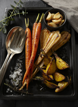 Mixed roast root vegetables