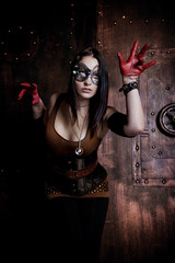 Woman in Steampunk style