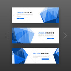 3d lowpoly solid abstract corporate banner template.