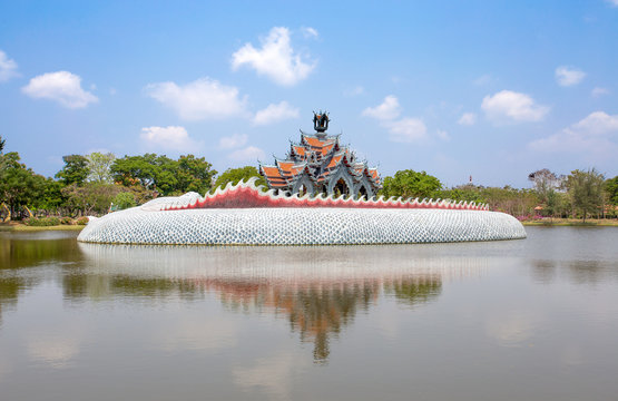 SAMUT PRAKAN, THAILAND, MARCH, 6, 2017 - Sumeru Mountain Palace in Ancient City Park, Muang Boran, Samut Prakan province, Thailand