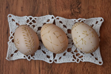 Obraz premium Lemko Easter egg. Step applying wax