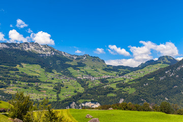 Fototapeta na wymiar Countryside in Swiss Alps