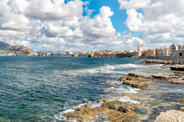 Fototapeta premium Sea view of Trapani on the west coast of Sicily, Italy.