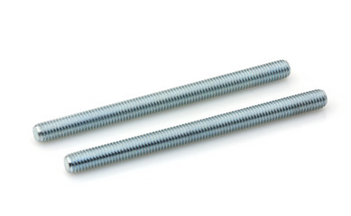 Various steel parts on white background