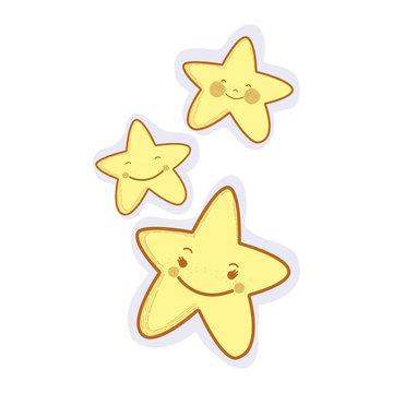 kawaii, happy stars expression