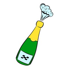 Champagne explosion icon, icon cartoon