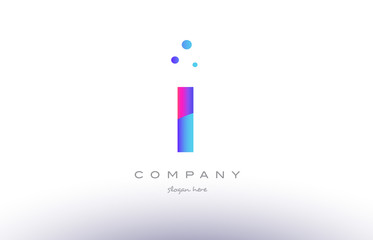 i creative pink blue modern alphabet letter logo icon template