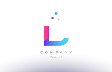 Fototapeta premium l creative pink blue modern alphabet letter logo icon template
