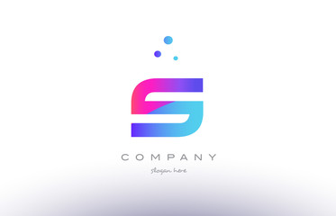 s creative pink blue modern alphabet letter logo icon template