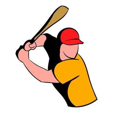 Baseball player icon, icon cartoon