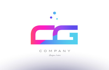 cg c g  creative pink blue modern alphabet letter logo icon template