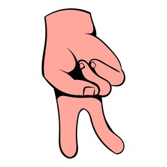 Hand gesture icon, icon cartoon