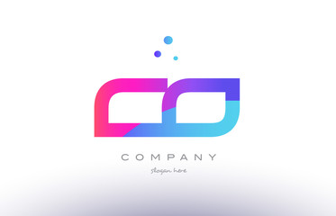 co c o  creative pink blue modern alphabet letter logo icon template