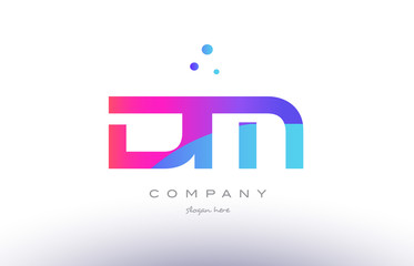Fototapeta premium dm d m creative pink blue modern alphabet letter logo icon template