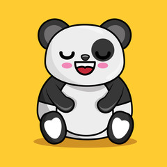Naklejka premium cute panda character kawaii style vector illustration design
