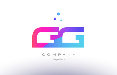 gg g g  creative pink blue modern alphabet letter logo icon template