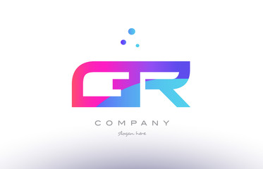 gr g r  creative pink blue modern alphabet letter logo icon template