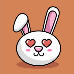 cute rabbit character kawaii style vector illustration design
