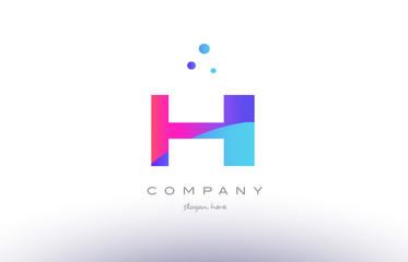 hi h i  creative pink blue modern alphabet letter logo icon template
