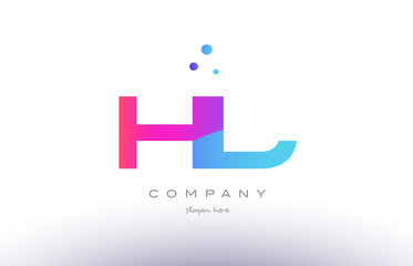 Fototapeta premium hl h l creative pink blue modern alphabet letter logo icon template