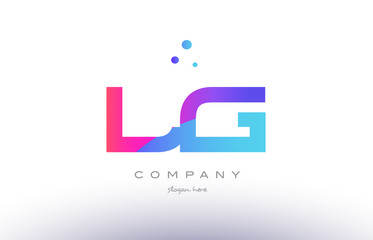 lf l f  creative pink blue modern alphabet letter logo icon template