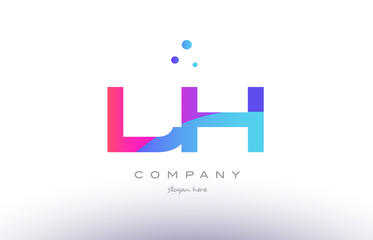lf l f  creative pink blue modern alphabet letter logo icon template