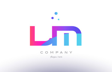 ll l  creative pink blue modern alphabet letter logo icon template