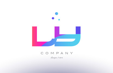 ly l y  creative pink blue modern alphabet letter logo icon template