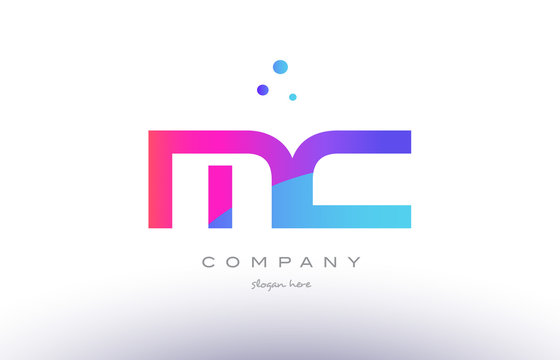 mc m c  creative pink blue modern alphabet letter logo icon template