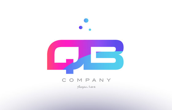 qb q b  creative pink blue modern alphabet letter logo icon template