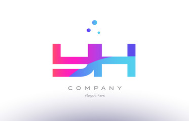 Fototapeta premium yh y h creative pink blue modern alphabet letter logo icon template