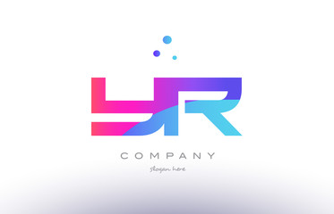 yr y r  creative pink blue modern alphabet letter logo icon template