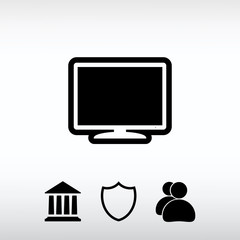 Monitor  icon, vector illustration. Flat design style
