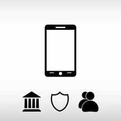 mobile smartphone icon, vector illustration. Flat design style