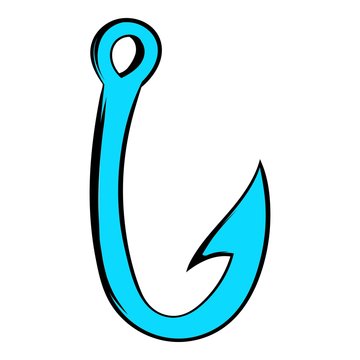 Fishing hook icon, icon cartoon