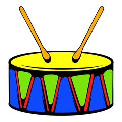 Toy drum icon, icon cartoon