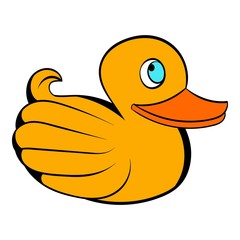 Yellow rubber duck icon, icon cartoon