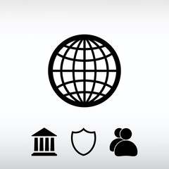 Globe Icon vector illustration. Flat design style