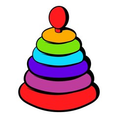 Pyramid toy icon, icon cartoon