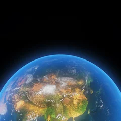 Tableaux ronds sur plexiglas Anti-reflet Pleine Lune arbre planète terre,monde,tierra