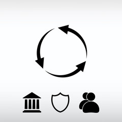 circular arrows  icon, vector illustration. Flat design style
