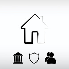 Obraz premium house icon, vector illustration. Flat design style