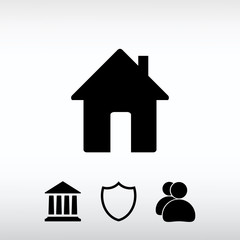house icon, vector illustration. Flat design style