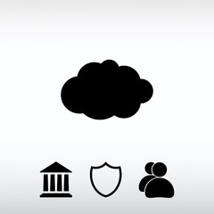  cloud icon, vector illustration. Flat design style