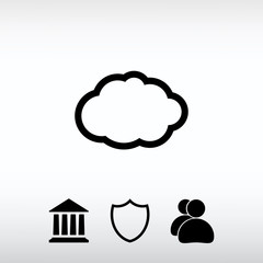  cloud icon, vector illustration. Flat design style