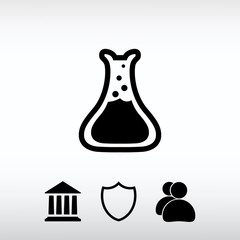 laboratory glass  icon, vector illustration. Flat design style  
