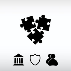 Puzzles piece icon , vector illustration. Flat design style