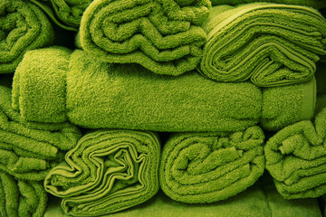 Green towels