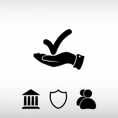 confirm icons; vector illustration. Flat design style