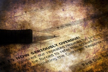 Account overdue  grunge concept